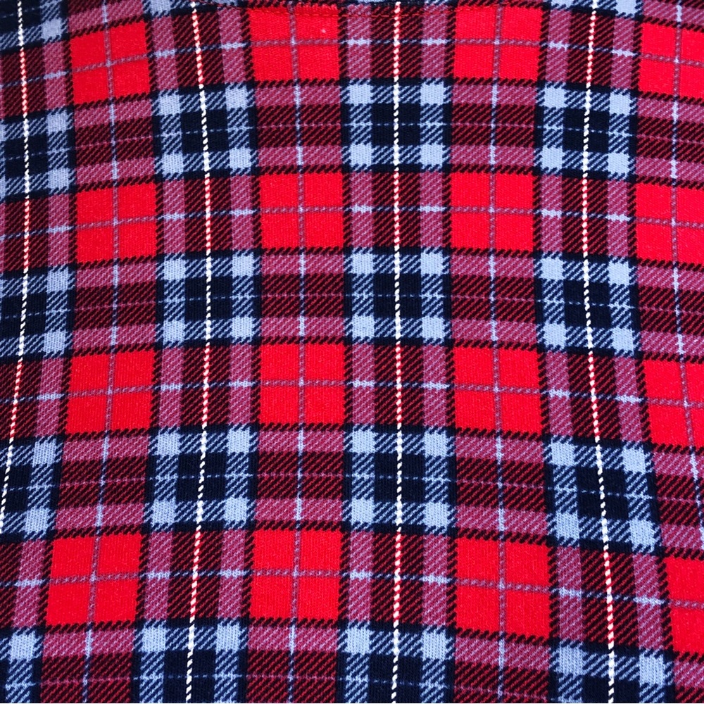 Lands' End Red & Blue Plaid Print Mockneck Long Sleeve Tee XL - Picture 6 of 16